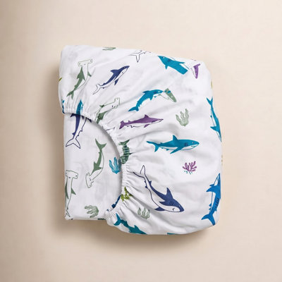 Shark Attack Cotton Fitted Crib Sheet
