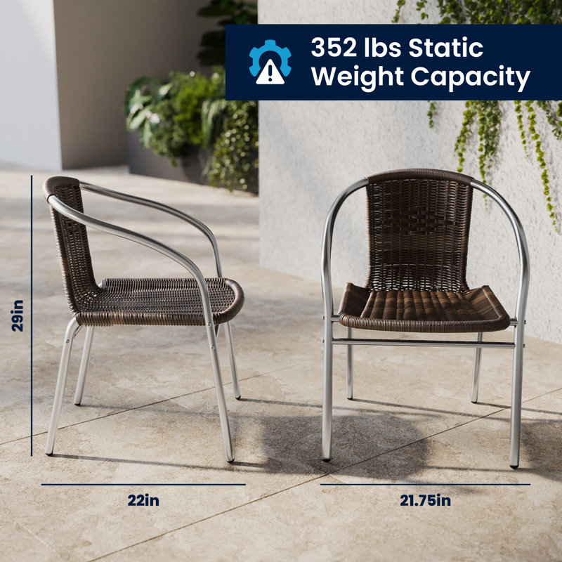 Haverhill Round 3 Piece Bistro Set, 27.25" H x 23.5" W x 23.5" D, Brown