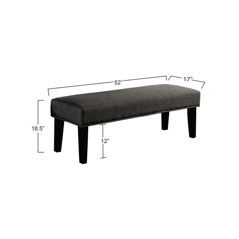 Alongi Polyester Upholstered Bench, Gray