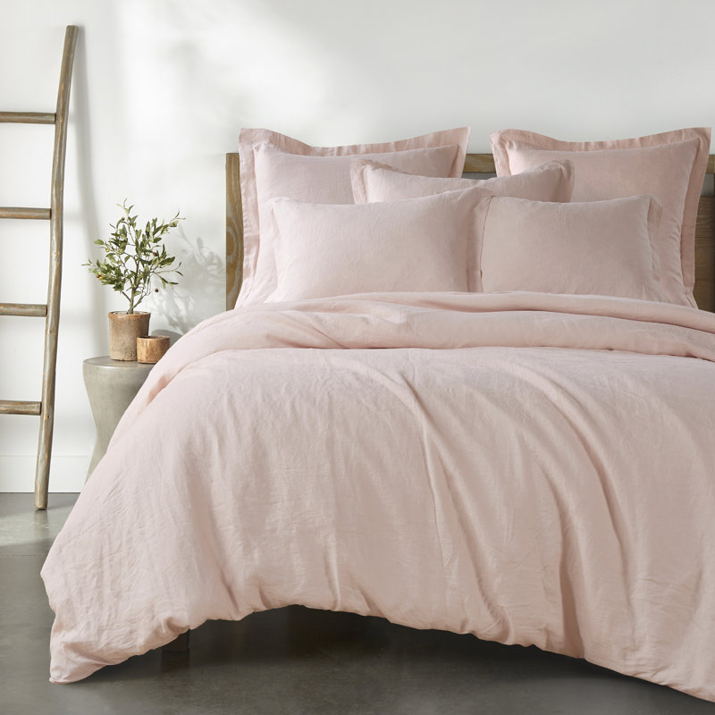 Washed Linen Duvet Cover- Blush, Queen Duvet Cover