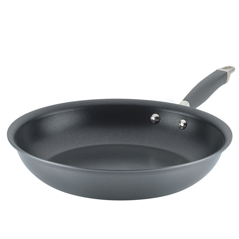Gray Aluminum Nonstick Fry Pan with Ceramic Coating and Lid
