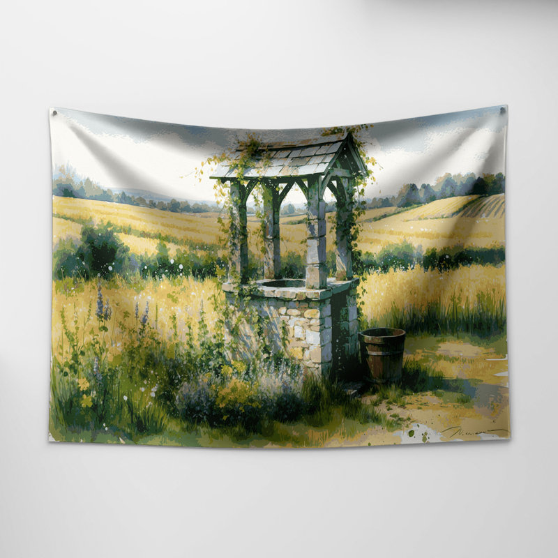 Tapisserie murale Farm Water Well, 51 po x 60 po