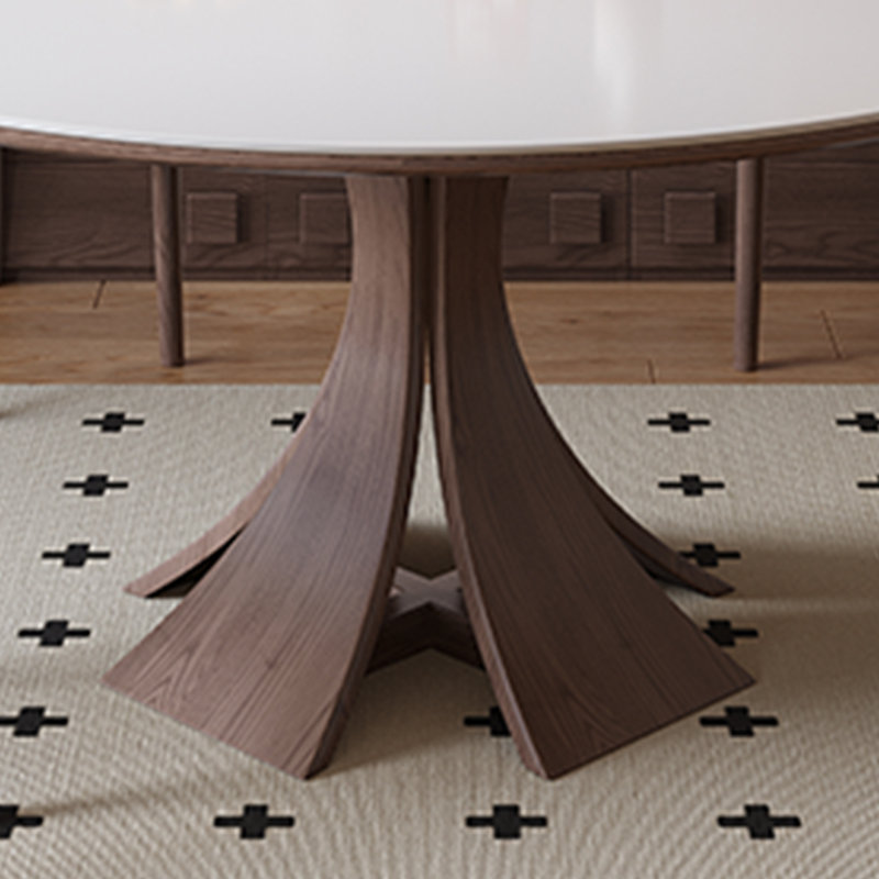 Ash Solid Wood Dining Table, 29.52"H x 47.24"L x 47.24"W