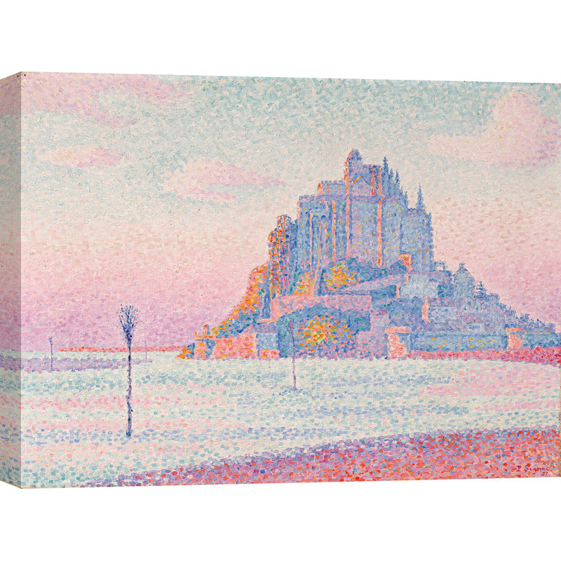 3AA6546 Mont Saint-Michel, Setting Sun by Paul Signac - Wrapped Canvas Painting, 70cm H x 100cm W x 4cm D