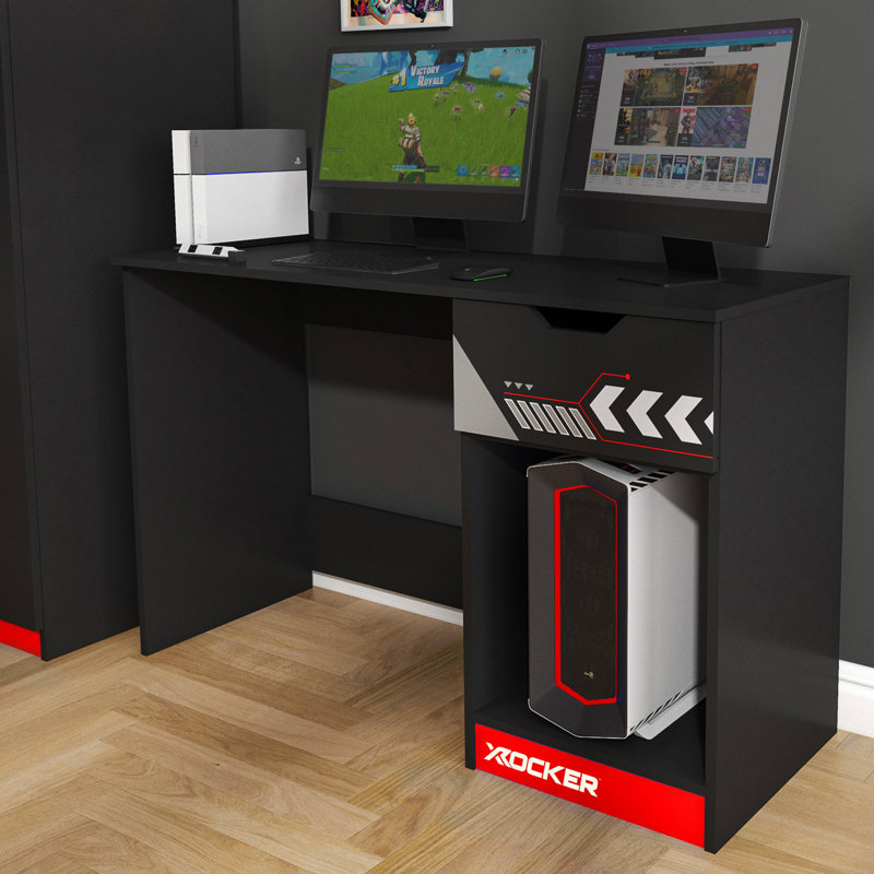 X Rocker Octane 110cm Gaming Desk with Drawer - Blue, Red