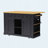 53inch Large Kitchen Island with Drop Leaf,Power Outlet,Door Internal Storage Rack,Rolling Kitchen Cart on 5 Wheels with 5 Open Side Racks for Kitchen,Black-129122417