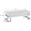 Table basse en métal chromé avec plateau relevable et rangement blanc