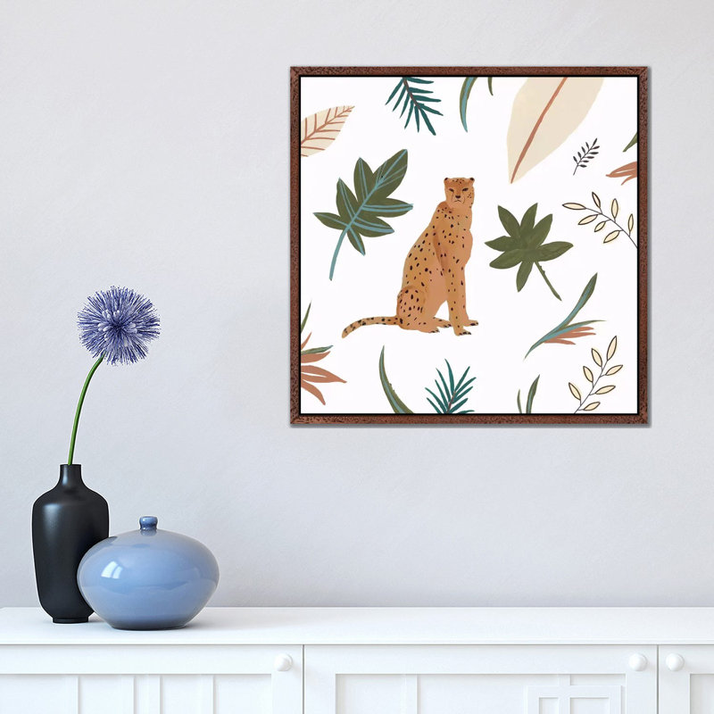 African Cheetah I by Isabelle Z - Print on Canvas, Classic Brown Wood Framed, 45.72 cm H x 45.72 cm W