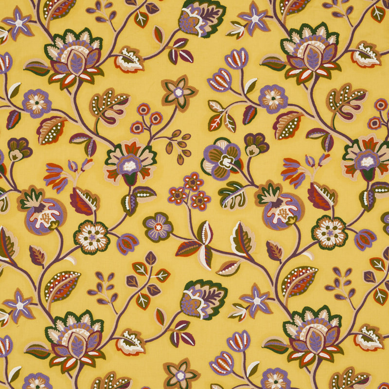 Loulou Embroidery Fabric, Marigold