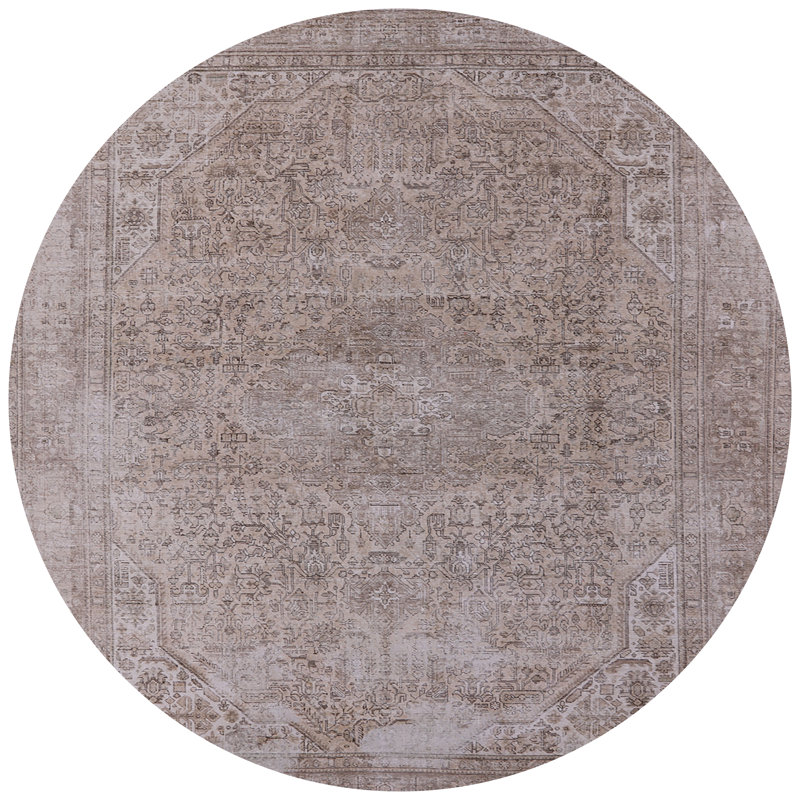 Tapis beige Rosabel, Rond 7 pi
