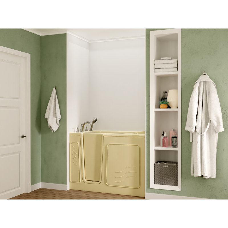 Therapeutic Tubs 30 in. x 53 in. Left Drain Quick Fill Walk-In Soaking Tub in Biscuit, Left, Biscuit