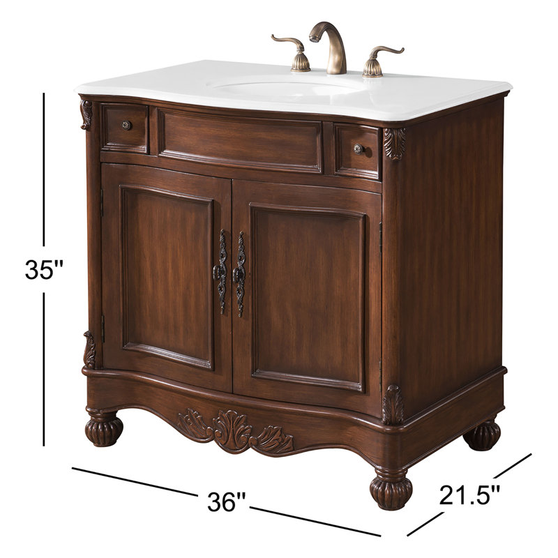 Mannie 36" Single, Ivory White, Brown