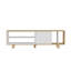 Meuble télé scandinave, chêne avec blanc, 63,0 po x 13,8 po x 19,1 po | 100% panneau de particules enduit de mélamine, épaisseur: 0,7 pouce | Comprend de nombreuses tablettes et une conception murale | Élégant et fonctionnel pour les salons modernes-1473421953