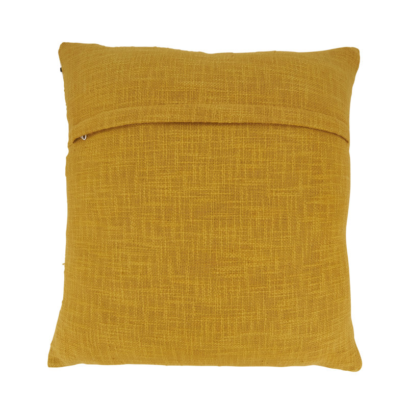 Artistic Expression Abstract Yellow Cotton Throw Pillow, 20"x20"