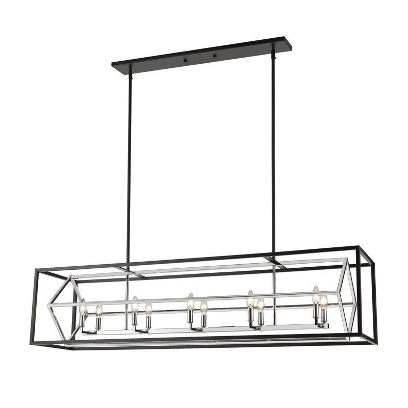 Goulart 10 - Light Kitchen Island Pendant, Chrome/Matte Black