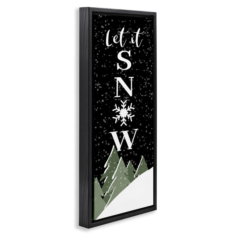 Let It Snow Winter Scene, Cadre flottant noir de jais, H 31 po x l 15 po