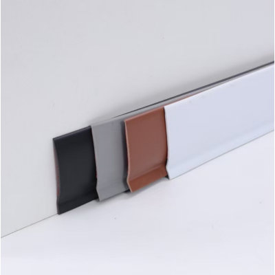 Gray 10-Pack Self-Adhesive Vinyl Wall Base, Flexible Rubber Baseboard Molding Trim, 3.94" W x 78.74" L Peel and Stick Moulding for Wall Decoration