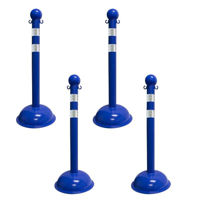 Mr. Chain 41'' H x 16'' W HDPE Stanchion System, Blue