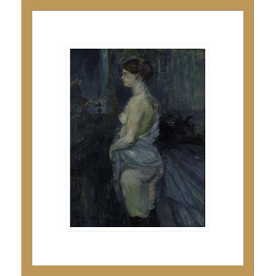 «Femme retroussant sa chemise» par Henri de Toulouse-Lautrec, impression giclée encadrée