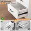 Table de chevet blanche en bois avec station de chargement ports USB-C 2 tiroirs de rangement ouverts