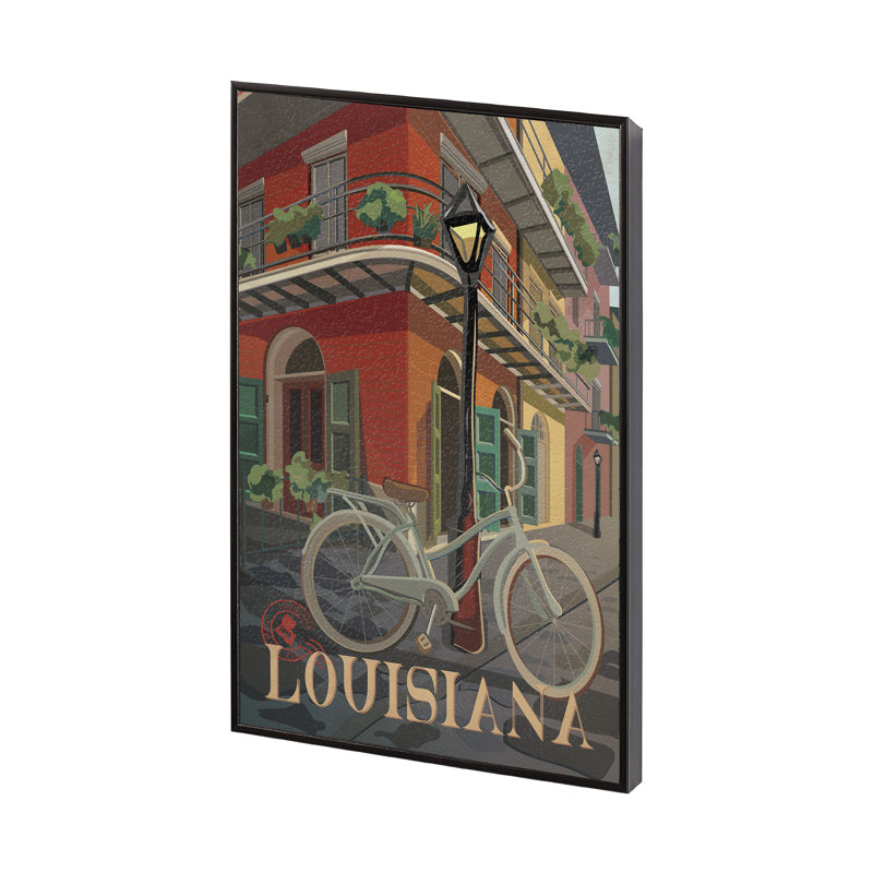 «Louisiana Go» par Simone, reproduction d'art encadrée sous verre, H 15,5 po x l 10,5 po x P 1,5 po, Cadre flottant noir