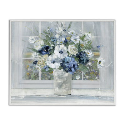 «Blue Hydrangea & Anemone Bouquet», estampe numérique, conception de Sally Swatland