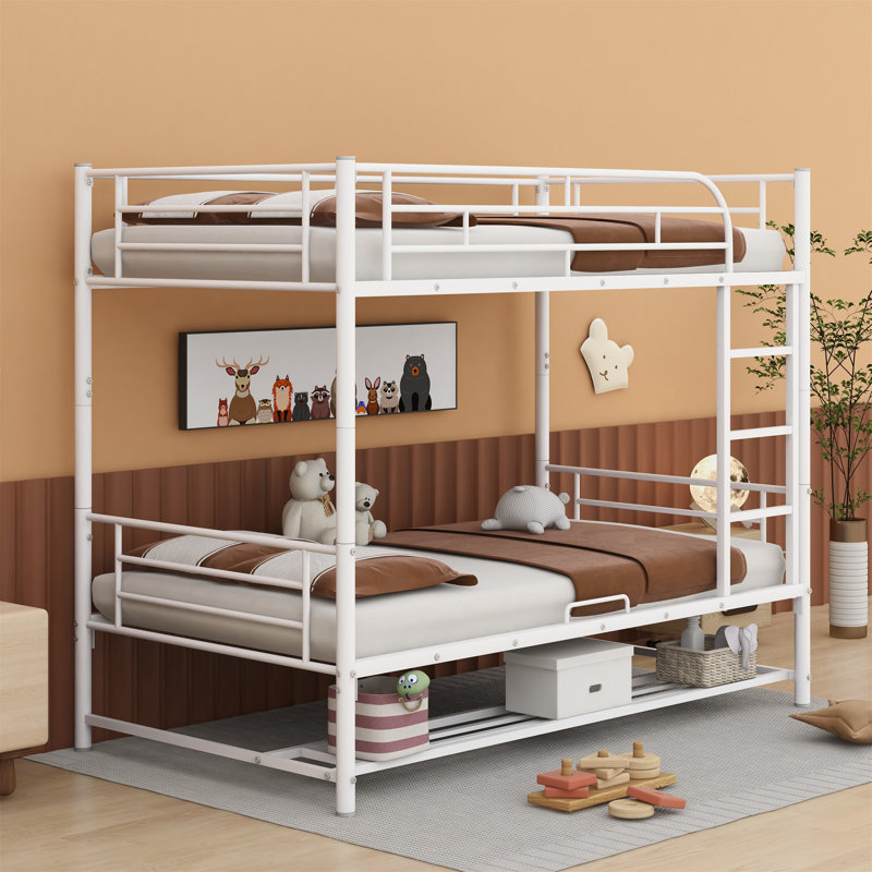 Lit superposé en métal Manter Kids, Blanc, Simple