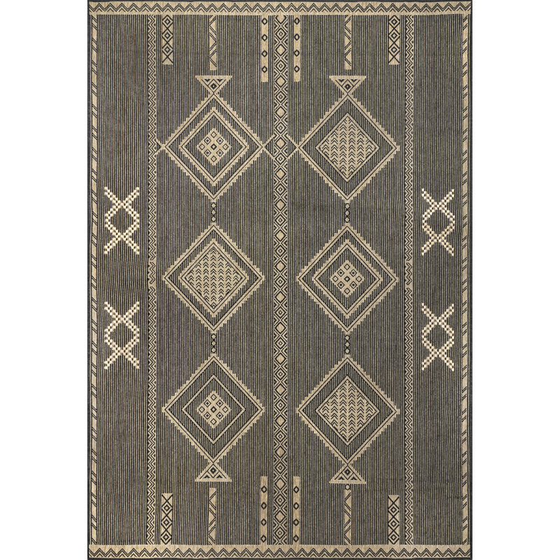 Tapis intérieur / extérieur géométrique pour patio Karder, Rectangle 4 pi x 6 pi