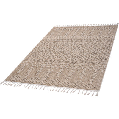 Loom & 5X7 Area Rug, Natural/Traditional Design For Living Spaces, Stain , Non-Shedding, Safe And Pets, Various Color Alternatives, Easy Maintenance, Medium 0.29-Inch Pile, Cotton Backing,