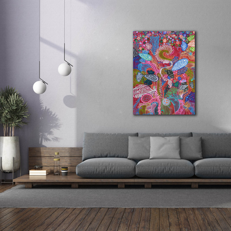 "Bungalow Rose" Nature's World2 par Noemi Ibarz, art mural sur toile, H 54 po x l 40 po