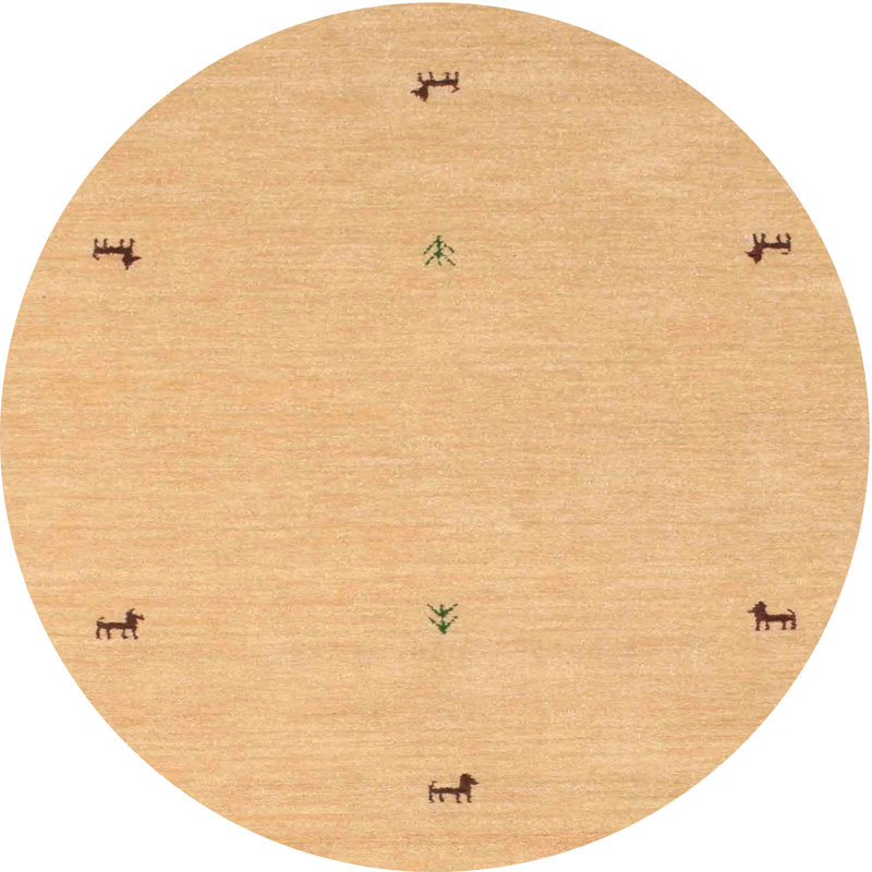 Tapis beige Kateri, Rond 7 pi