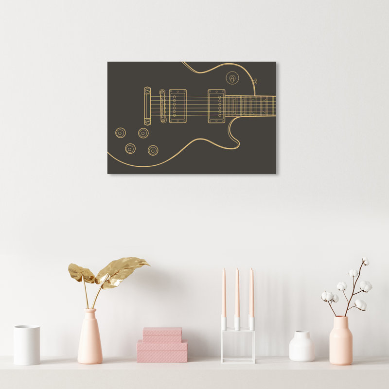 Guitare, impression sur toile, Toile tendue, H 16 po x l 24 po