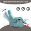 Fauteuil inclinable manuel chauffant chauffant avec fauteuil à bascule et pivotant en tissu chauffant, bleu-vert-382782642