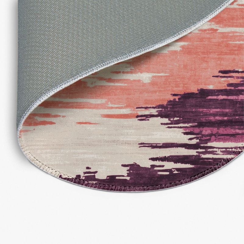 Tapis intérieur et extérieur brun Watercolor, Rond 5 pi