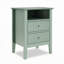 Table de chevet cannelée verte de 45,7 cm (18 po) avec 2 tiroirs - Table de chevet moderne pour chambre et salon