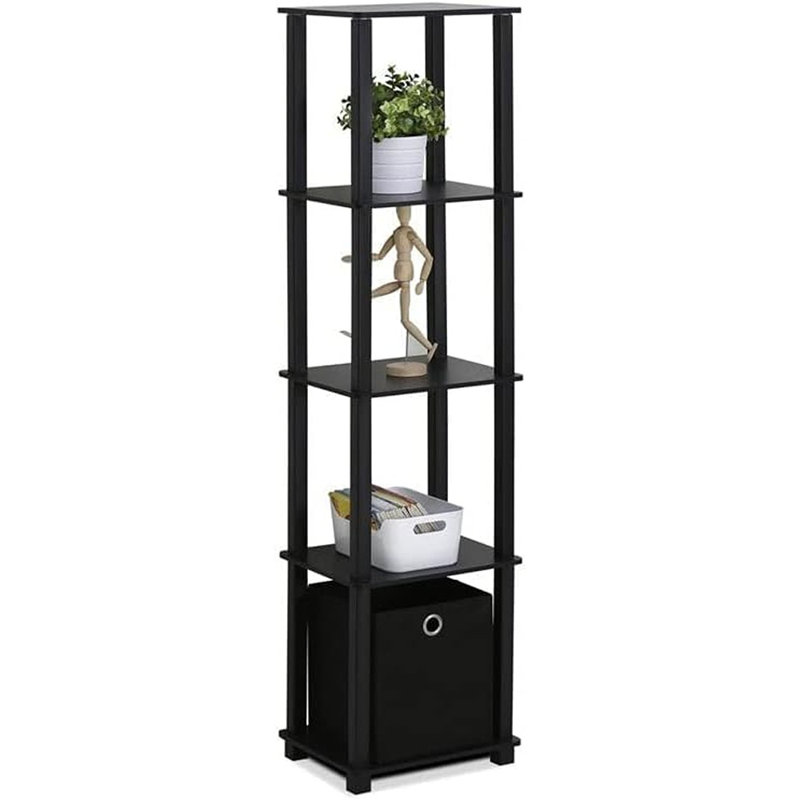 Evianna Etagere Bookcase, Black
