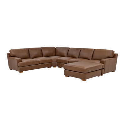 Leather Match Large Seating Modular Sectional