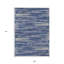 Tapis extérieur lavable rayé bleu marine et ivoire 9 pi x 12 pi
