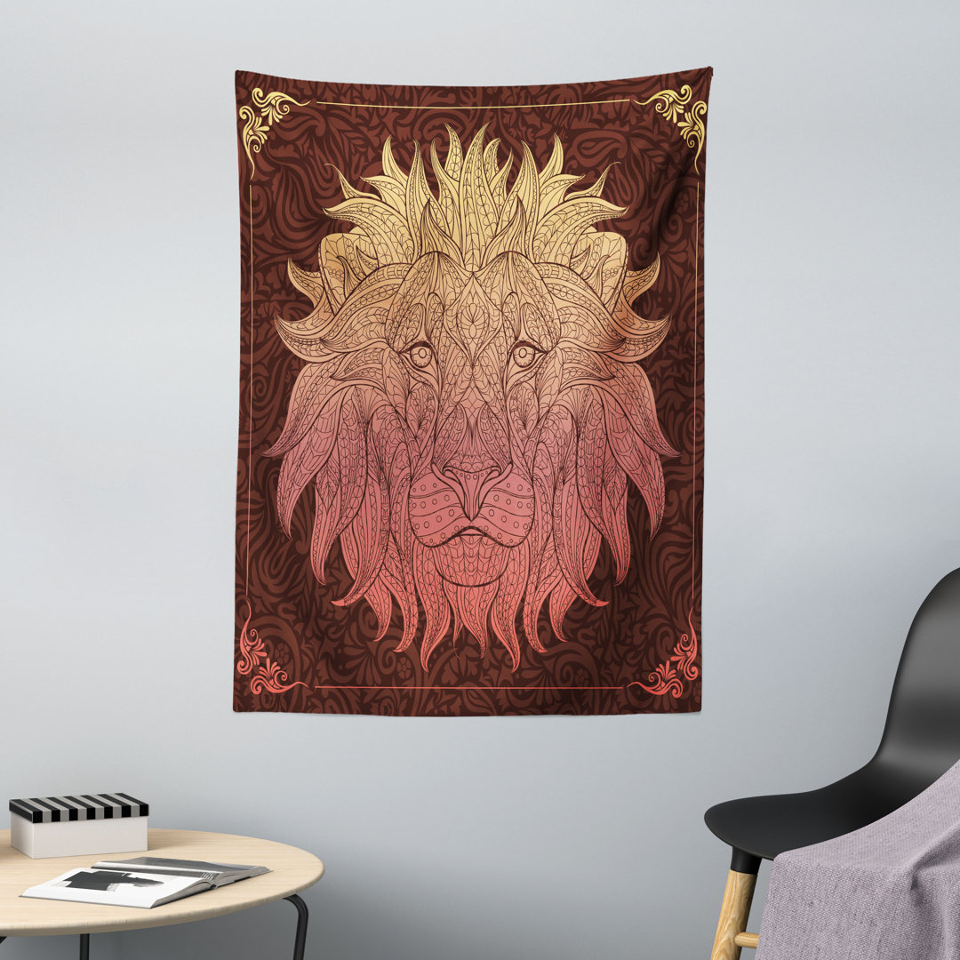 Lion Floral Ornate Kunst Wandteppich