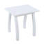 Table d'appoint en bois d'acacia résistant aux intempéries avec plateau en polyuréthane blanc pour une utilisation intérieure et extérieure, alliant durabilité et élégance.