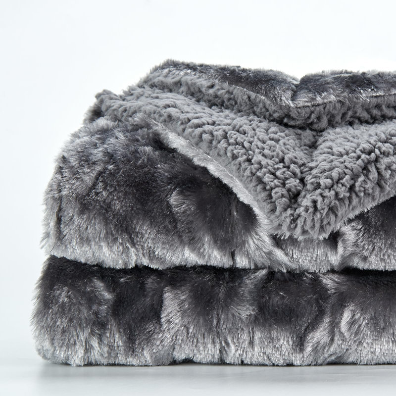 Atif Throw Blanket, Dark Grey
