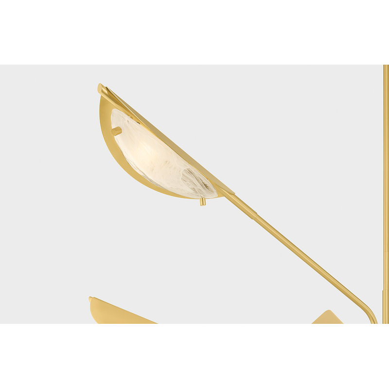 Levin Chandelier in Aged Brass, 6 Lights, 21.25" H x 54" W x 54" D