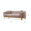 Ensemble de 3 canapés Modern avec revêtement en velours taupe capitonné