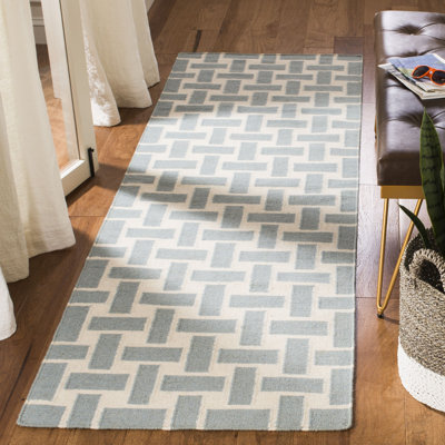 Tapis géométrique en laine tissé à la main et à plat Mccall