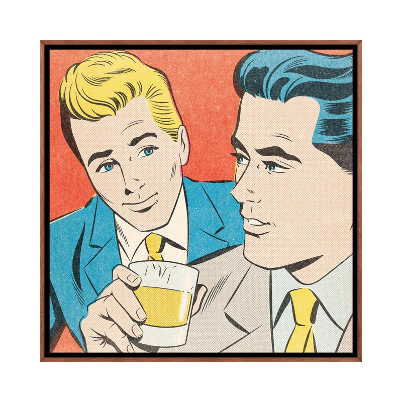 Flirt 1 Piece Wall Art on Canvas, 66.04 cm H x 66.04 cm W, Classic Brown Wood Framed