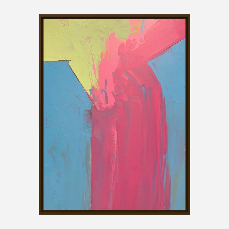 Geo VIII Print by John Beard, Brown Floater Framed Canvas, 32" H x 42" W x 2" D
