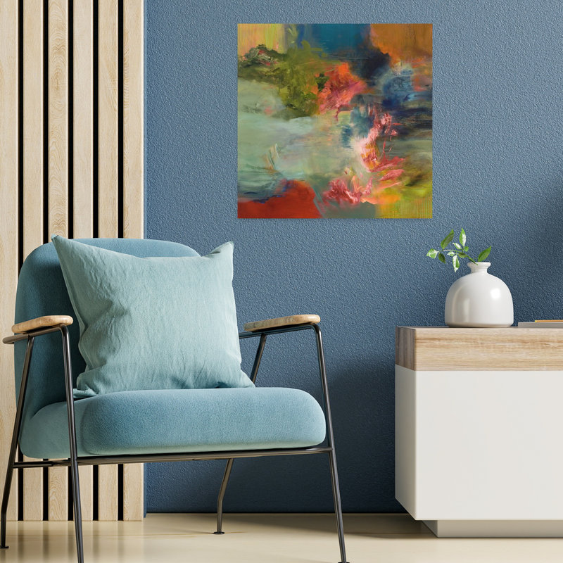 Midcentury Flight, art abstrait contemporain, H 18 po x l 18 po