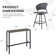 3 Pieces Patio Bar Table And Bar Stool Set