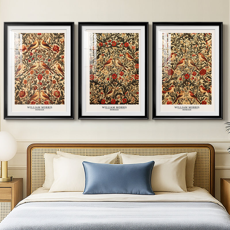 Ensemble de 3 pièces de la série CCXCIX de William Morris, Noir, H 21 po x l 30 po