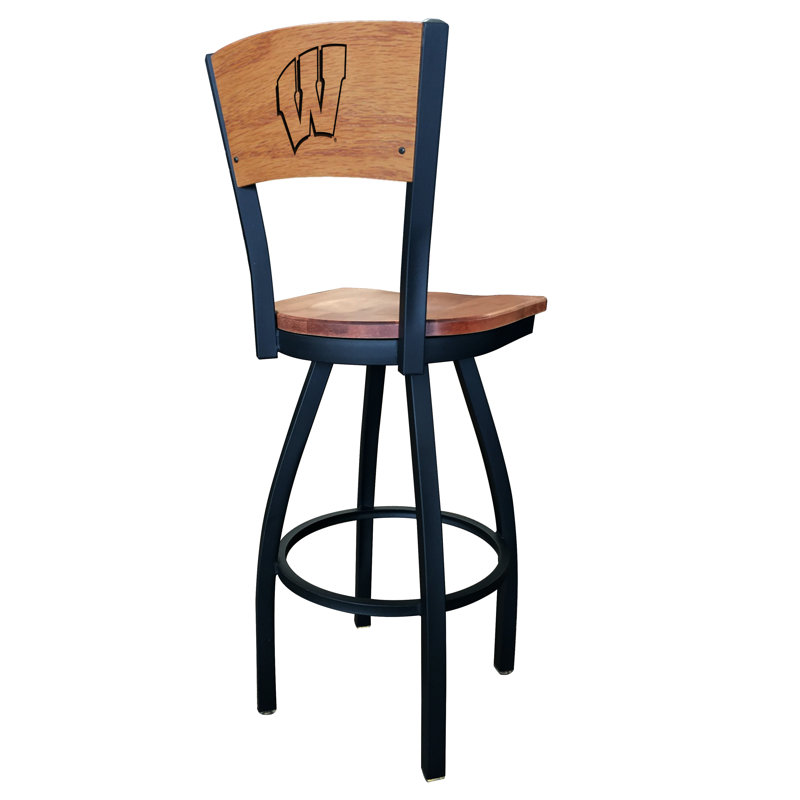 Tabouret tournant NCAA, Érable moyen, Bucky-Badger de Wisconsin, Tabouret de comptoir (siège d'une hauteur de 25 p